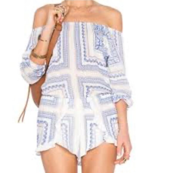 Lovers and Friends Carmella Romper Size Small Bella Scarf Boho Handkerchief - Picture 11 of 11